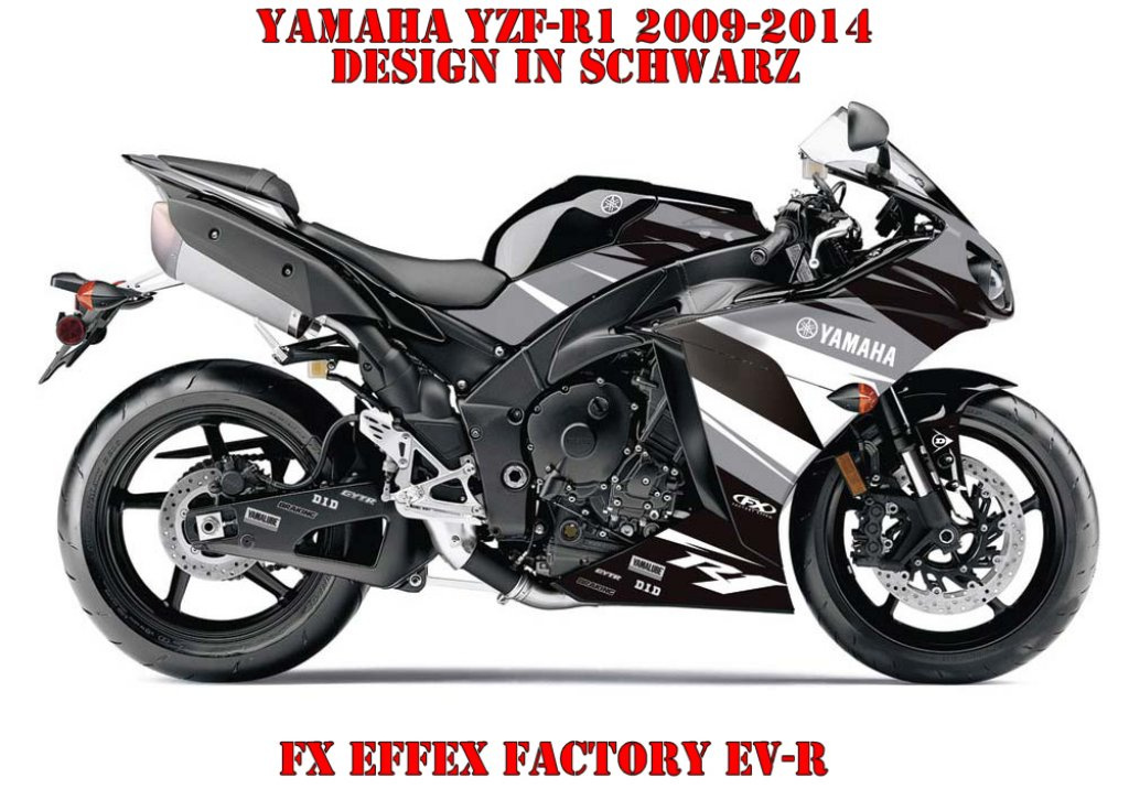 Beispiel Bild für die Farben, EV-R Schwarz für Yamaha YZF R1 2009-2014